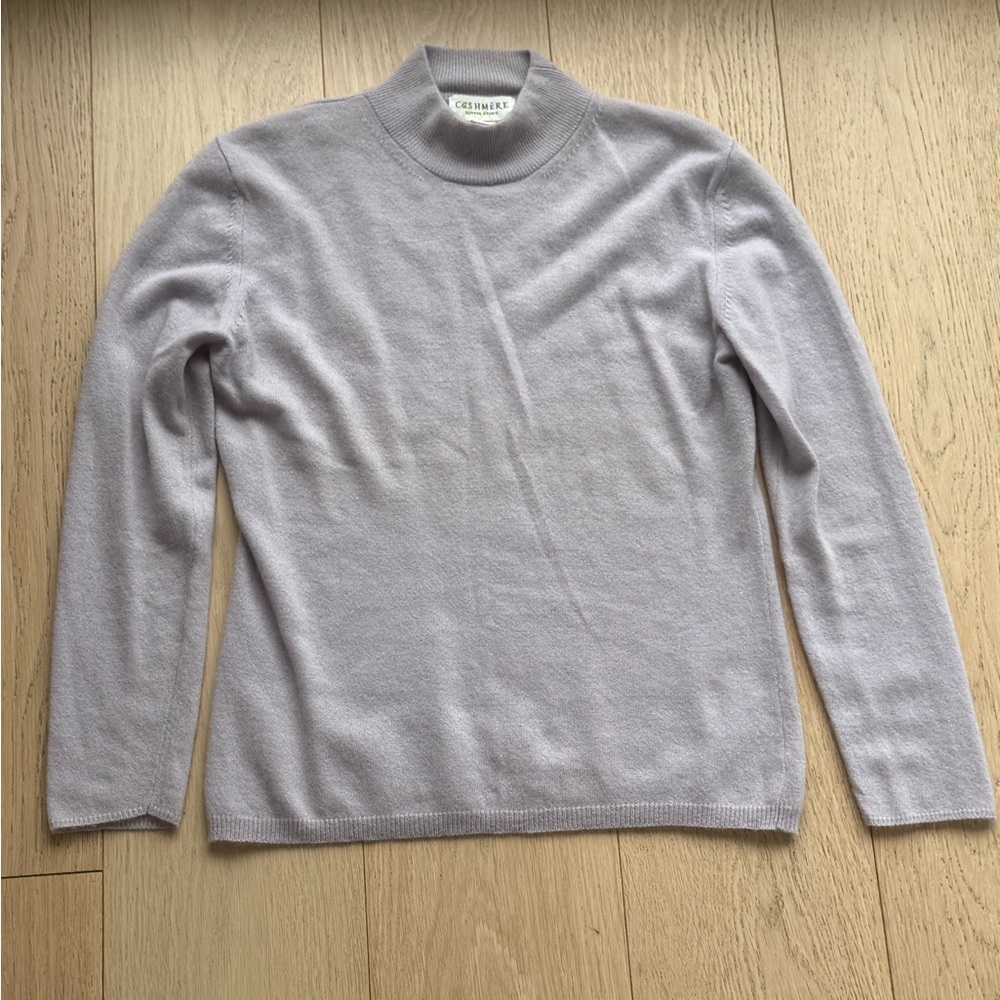 Vintage 100% Cashmere Lavender Mock Neck Sweater | Sutton Studio | Size M - Picture 2 of 6